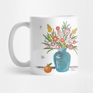 Flower Vase Hand Drawn Mug